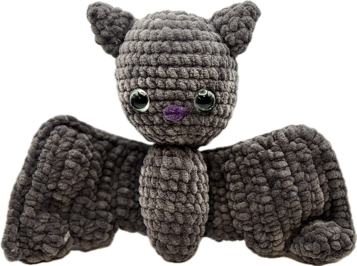 Hand-Crocheted Bat (Purple or Grey)