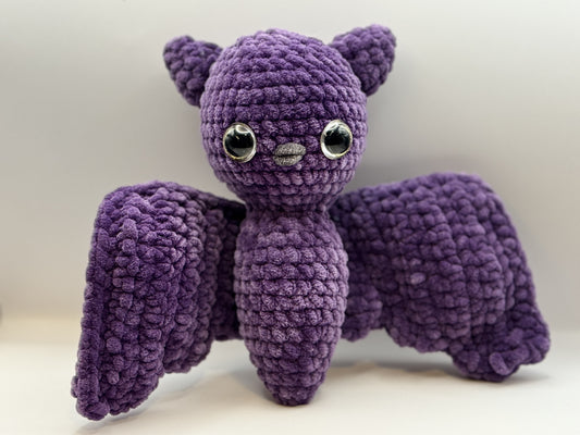Hand-Crocheted Bat (Purple or Grey)